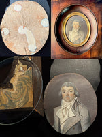 Rare Fine c.1795-99 Portrait Miniature, Incoyables Young Man, Luxuriants post French Revolution, Directoire