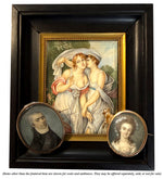 C. 1922 Painting in Miniature after GREUZE, "Le Deux Amies", Artist Signed "Nimes Gardelli"
