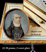 French Revolutionary Portrait Miniature Brooch, c.1790–1795 Incroyables et Merveilleuses 10k, 16k