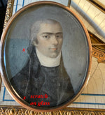 French Revolutionary Portrait Miniature Brooch, c.1790–1795 Incroyables et Merveilleuses 10k, 16k