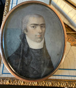 French Revolutionary Portrait Miniature Brooch, c.1790–1795 Incroyables et Merveilleuses 10k, 16k