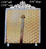 Charming Antique Portrait Miniature of Children, Boy and Girl in French Empire Bronze Frame