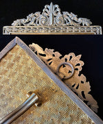 Charming Antique Portrait Miniature of Children, Boy and Girl in French Empire Bronze Frame