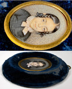 Antique French Portrait Miniature of Félicie Ansart de Fiesnet (1840–1852) Beautiful Child with Braids