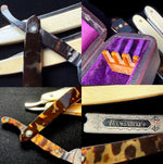 Boxed Set of Three Antique Belle Epoch Straight Razors – Diamondine Rud Herold, New York, Ivory and Tortoise Shell
