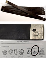 RARE Antique French c. 1698 Silver Mark Tortoise Shell Folding Mariner or Drafting Ruler, Sterling Silver Pique