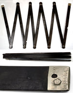 RARE Antique French c. 1698 Silver Mark Tortoise Shell Folding Mariner or Drafting Ruler, Sterling Silver Pique