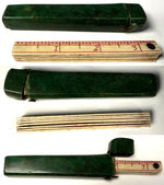 Rare 18th c. Georgian-era Scientific or Drafting Instrument, Ivory Ruler in Fine Shagreen Etui, Case