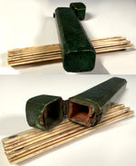 Rare 18th c. Georgian-era Scientific or Drafting Instrument, Ivory Ruler in Fine Shagreen Etui, Case