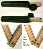 Rare 18th c. Georgian-era Scientific or Drafting Instrument, Ivory Ruler in Fine Shagreen Etui, Case