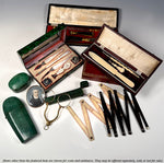 Rare 18th Century French Shagreen (Galuchat) Étui – Museum Quality Green Luxury Case, Silk Velvet Interior