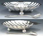 Antique English Hallmarked Sterling Silver Seashell Shaped Condiment Dish, Orig. Box