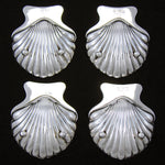 Set of 4 Vintage Sterling Silver Seashell Shaped Salts, Bon Bon or Nut Dishes