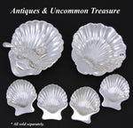 Set of 4 Vintage Sterling Silver Seashell Shaped Salts, Bon Bon or Nut Dishes