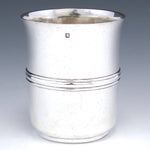 Antique French Sterling Silver Mint Julep, Wine Cup, Tumbler or Timbale, "MQ" Monogram, 96gm