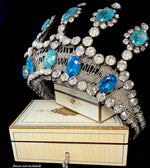 Stunning Antique French Diadem, Crown, Tiara #2  in Huge Paste Gems, Made for a Wedding