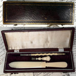Fine 18th Century French Lather-Turned & Carved Ivory Writing Set in Original Box – Cochin, Rue St. Honoré