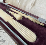 Fine 18th Century French Lather-Turned & Carved Ivory Writing Set in Original Box – Cochin, Rue St. Honoré