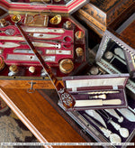 Fine 18th Century French Lather-Turned & Carved Ivory Writing Set in Original Box – Cochin, Rue St. Honoré