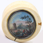 Antique Snuff Box or Patch Box with HP Painting as Cartouche, Framed in Lid