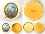Antique Snuff Box or Patch Box with HP Painting as Cartouche, Framed in Lid