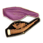 Antique Carved Black Forest & Meerschaum Pipe in Case, Etui - Elk, Stag, Antlers