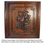 Antique Victorian 25" Carved Architectural Furniture Door, Panel: Hunt Theme Game Bird Figure
