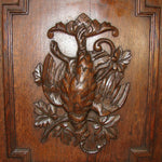 Antique Victorian 25" Carved Architectural Furniture Door, Panel: Hunt Theme Game Bird Figure
