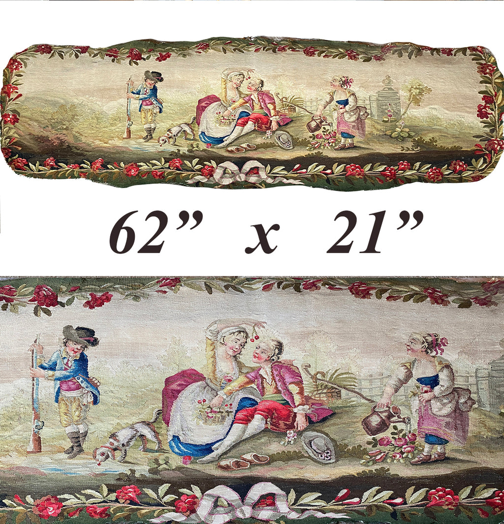 Large Antique French Aubusson Tapestry Bench or Foot Stool, X-Form Roc –  Antiques & Uncommon Treasure