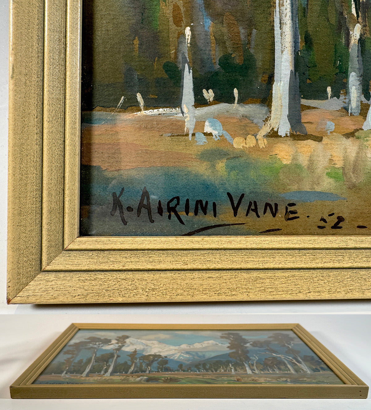 Listed Artist Signed Oil Painting of New Zealand by K. Airini Vane, Exhibited Academy of Paris, etc.