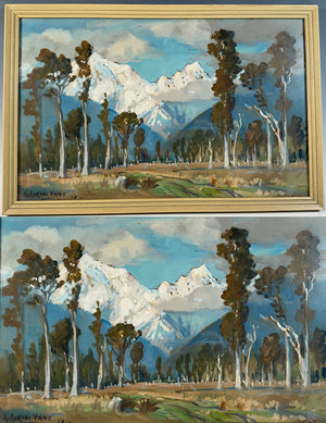 Listed Artist Signed Oil Painting of New Zealand by K. Airini Vane, Exhibited Academy of Paris, etc.