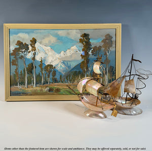 Listed Artist Signed Oil Painting of New Zealand by K. Airini Vane, Exhibited Academy of Paris, etc.