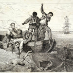 Pair of French Romantic Maritime Engravings – Naufrage de la Caravane & Le Matelot et les Requins, Octavo Edition, c. 1830–1845