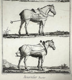 Three Original 18th Century Diderot Encyclopédie Horse Harness Engravings, Louis-Jacques Goussier