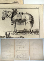 Three Original 18th Century Diderot Encyclopédie Horse Harness Engravings, Louis-Jacques Goussier