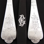 Antique French Puiforcat Sterling Silver Flatware Set, a 3pc Setting for Two, Gothic Pattern
