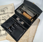 Antique French Writer's or Artist's Box, Case, Set, Many Pens, Rulers, Drafting Implements, Napoleon III