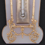 Antique Louis XVI or Empire Style Desktop Thermometer Stand, Gilt Bronze & White Alabaster