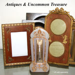 Antique Louis XVI or Empire Style Desktop Thermometer Stand, Gilt Bronze & White Alabaster
