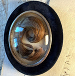 Antique French Hair Art Mourning or Memento in Silk Velvet Easel Back Frame, Lemonnier Maker