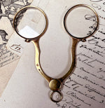 Antique Hinged Pinch Lorgnette in 18k Gold on Sterling Silver, Napoleon Era c.1809 - 1819 Mark