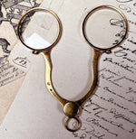 Antique Hinged Pinch Lorgnette in 18k Gold on Sterling Silver, Napoleon Era c.1809 - 1819 Mark