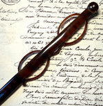 Fine Antique French Opera Lorgnette in Tortoise Shell with Seed Pearl Monogram and Crown