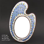 Antique Victorian to Edwardian Micromosaic 9" Picture Frame, Micro Mosaic, Painter's Palette Shape