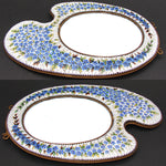 Antique Victorian to Edwardian Micromosaic 9" Picture Frame, Micro Mosaic, Painter's Palette Shape