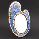 Antique Victorian to Edwardian Micromosaic 9" Picture Frame, Micro Mosaic, Painter's Palette Shape
