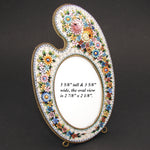 Antique Victorian to Edwardian Micromosaic 5.5" Picture Frame, Micro Mosaic, Painter's Palette Shape