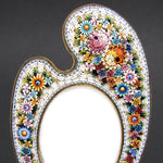 Antique Victorian to Edwardian Micromosaic 5.5" Picture Frame, Micro Mosaic, Painter's Palette Shape