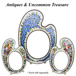Antique Victorian to Edwardian Micromosaic 5.5" Picture Frame, Micro Mosaic, Painter's Palette Shape