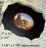 Antique 19th Century Italian Grand Tour Micro Mosaic Paperweight Plaque with Roman Coliseum